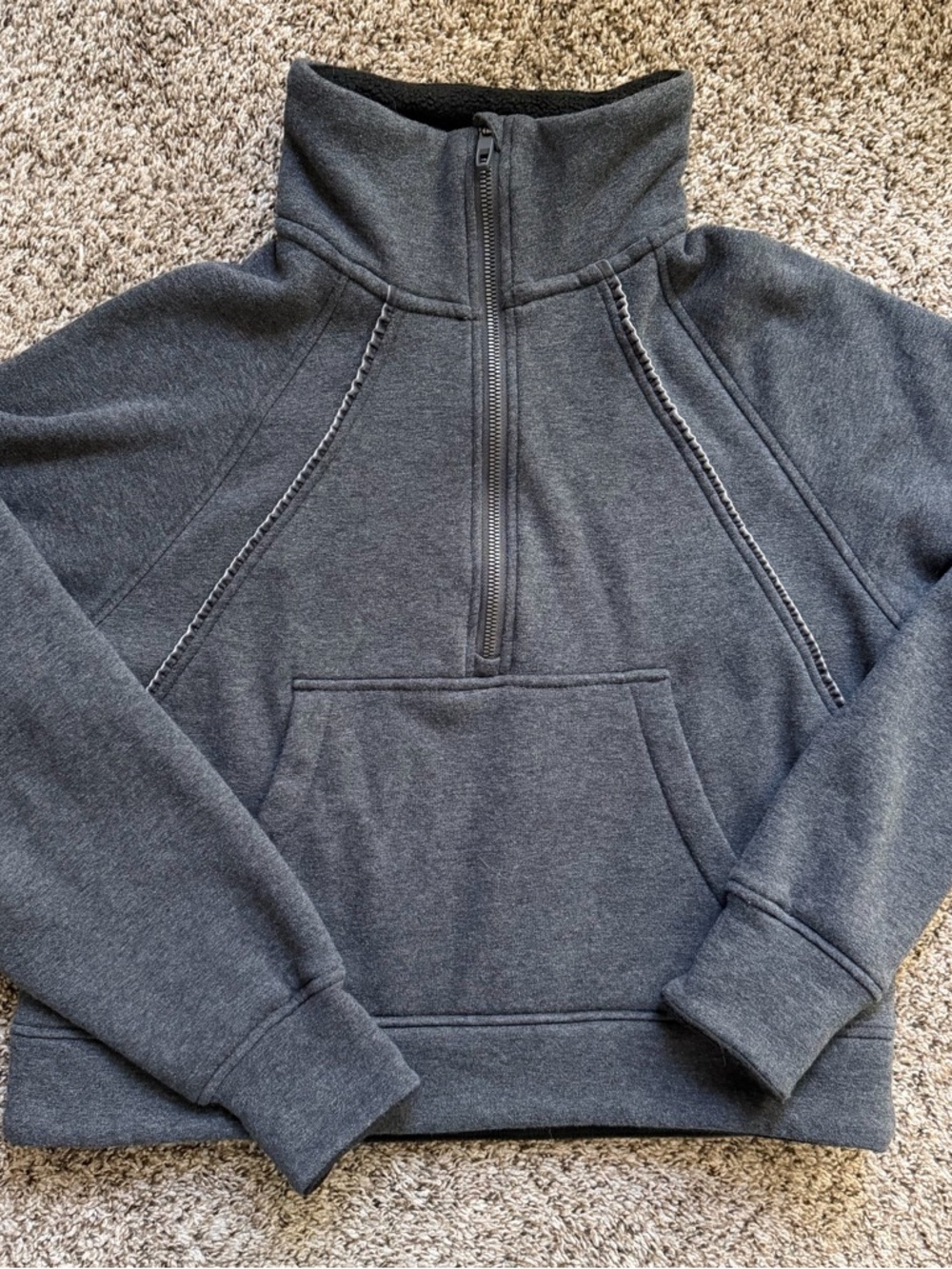Grey fleece lined sweatshirt
